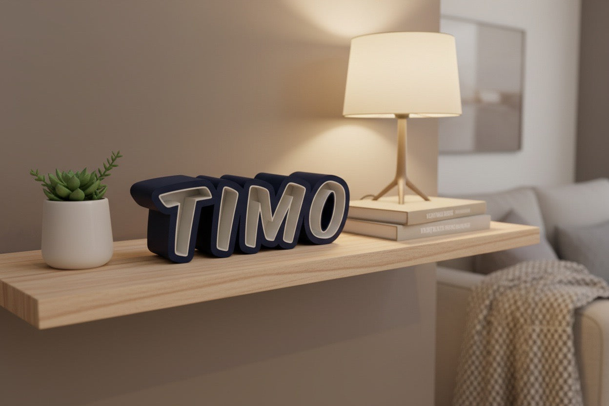 Geburtstagsgeschenk für Partner, Baby Geschenk Geburt, Geschenk Mama, Geschenk Papa, Geschenk Personalisiert, 3D Namensschild, Tisch Schild