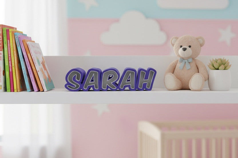 Geburtstagsgeschenk für Partner, Baby Geschenk Geburt, Geschenk Mama, Geschenk Papa, Geschenk Personalisiert, 3D Namensschild, Tisch Schild