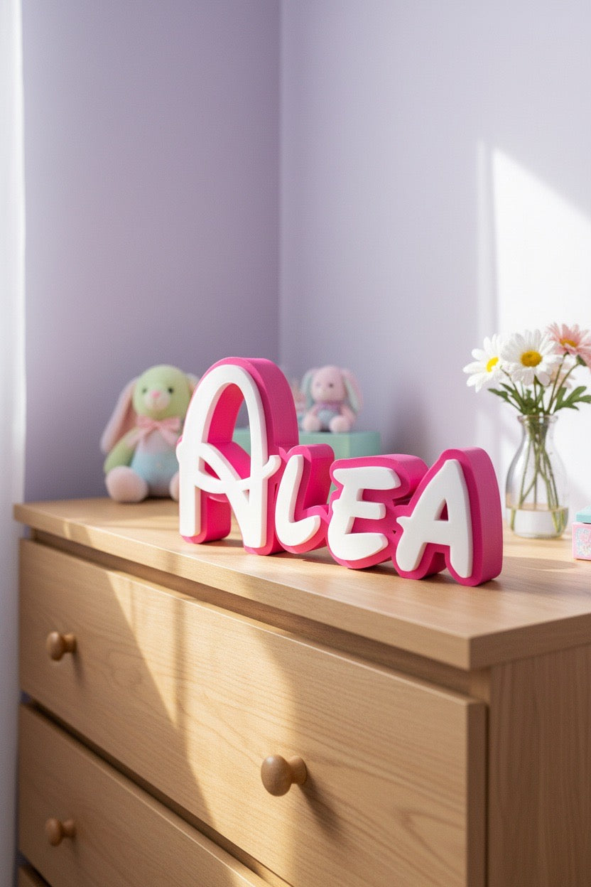 Geburtstagsgeschenk für Partner, Baby Geschenk Geburt, Geschenk Mama, Geschenk Papa, Geschenk Personalisiert, 3D Namensschild, Tisch Schild