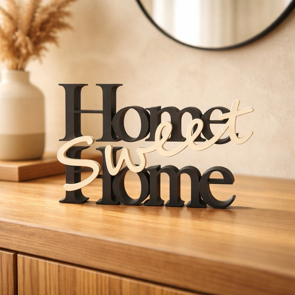 Home Sweet Home Aufsteller, Dekoration für Zuhause, Wohnzimmer, Eingangsbereich, Dekoration